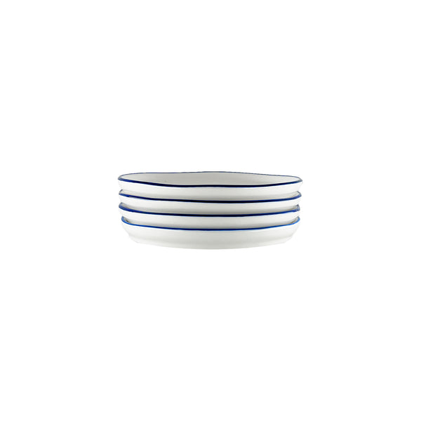 canvas home Abbesses Blue Rim Porcelain Tidbit Plate Set of 4