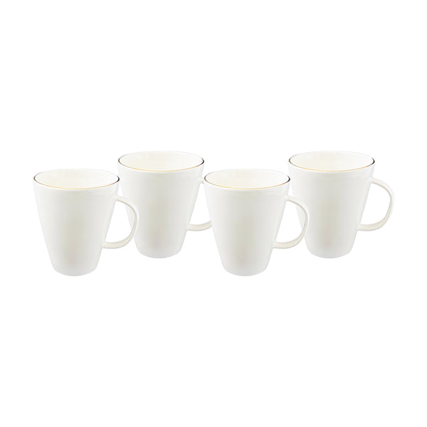 canvas home Abbesses Gold Rim Porcelain Mug Set of 4