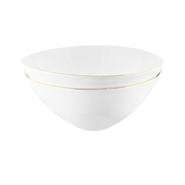 canvas home Abbesses Gold Rim Porcelain Serving Bowl Set of 2