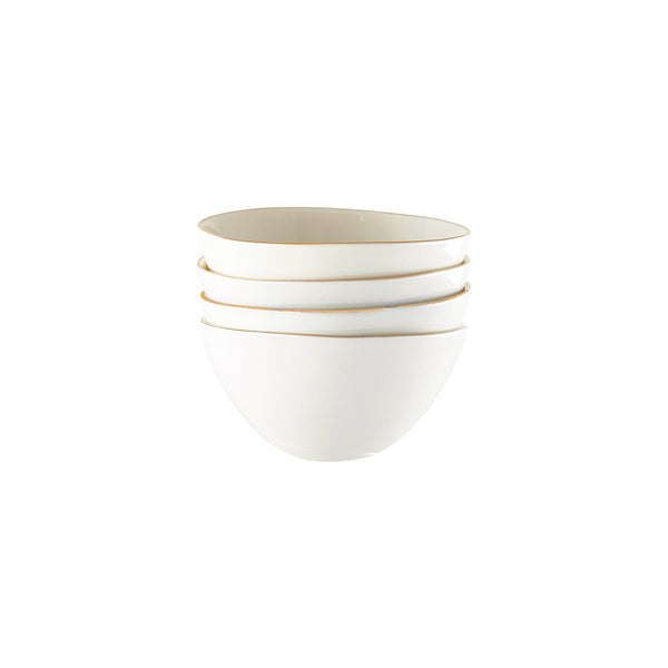 canvas home Abbesses Gold Rim Porcelain Small Bowl Set of 4
