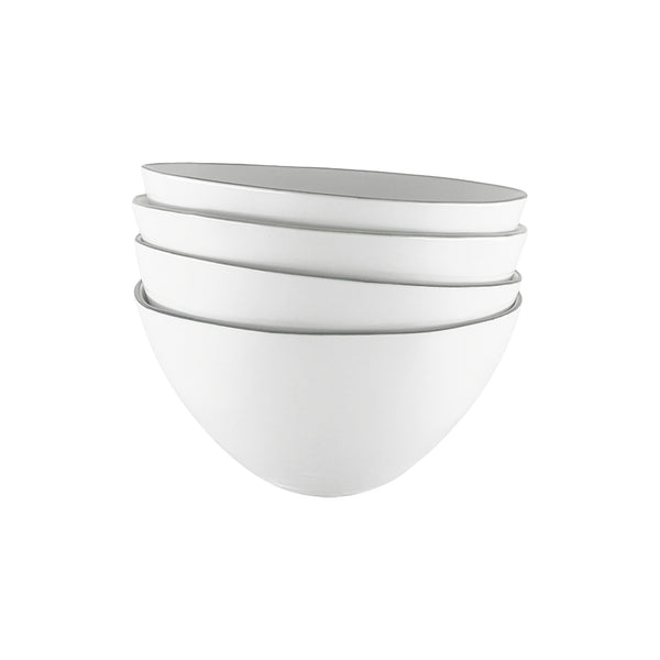 canvas home Abbesses Grey Rim Porcelain Cereal Bowl Set of 4