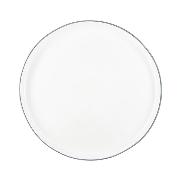 Canvas Home Abbesses Grey Rim Porcelain Dinner Plate Set Of 4