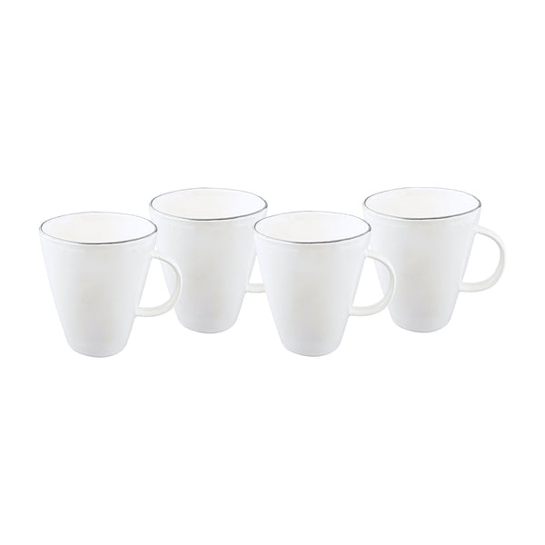 canvas home Abbesses Grey Rim Porcelain Mug Set of 4