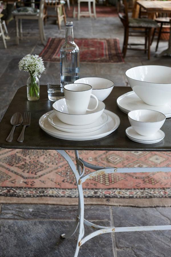 Canvas Home Abbesses Grey Rim Porcelain Pasta Bowl Set Of 4