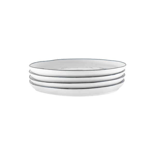 canvas home Abbesses Grey Rim Porcelain Salad Plate Set of 4