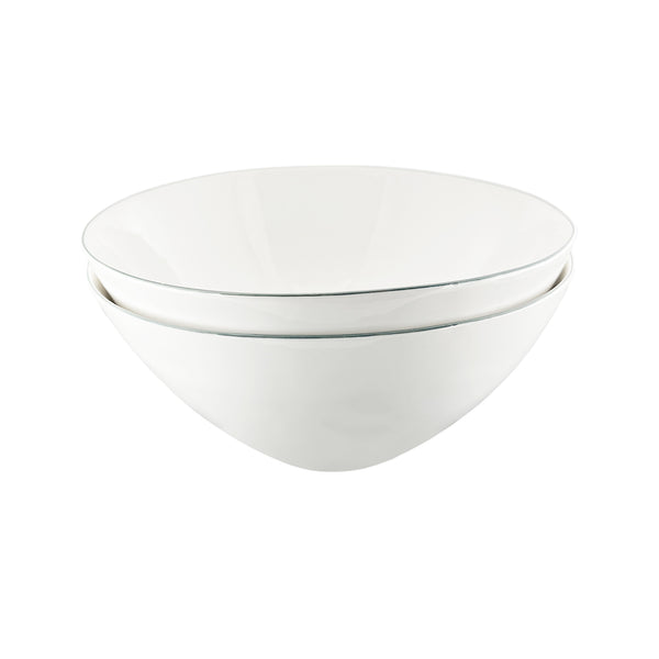 canvas home Abbesses Grey Rim Porcelain Serving Bowl Set of 2