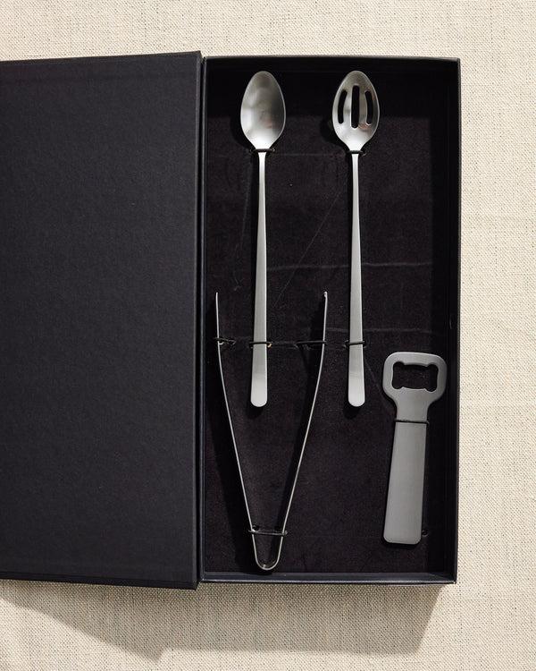 canvas home Canvas Classic Brushed Stainless Steel 4 Piece Bar Tool Gift Set