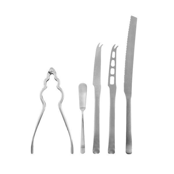 canvas home Canvas Classic Brushed Stainless Steel 5 Piece Appetizer Gift Set