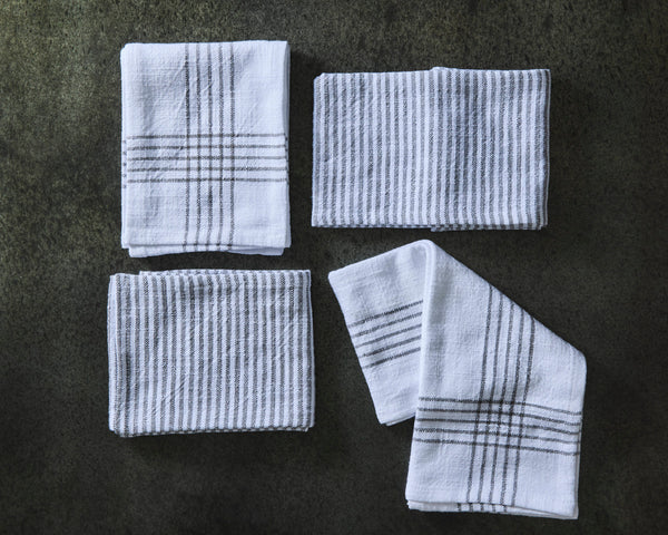 Canvas Home Cotton Charcoal Tea Towel Set Of 2