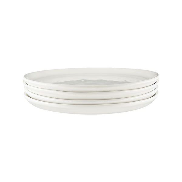 Canvas Home Pinch Dinner Plate In White - Set Of 4