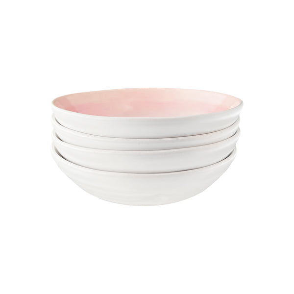 Canvas Home Pinch Pasta Bowl In Pink - Set Of 4