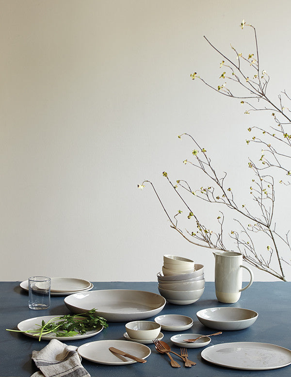 Canvas Home Shell Bisque Blue Porcelain Pitcher