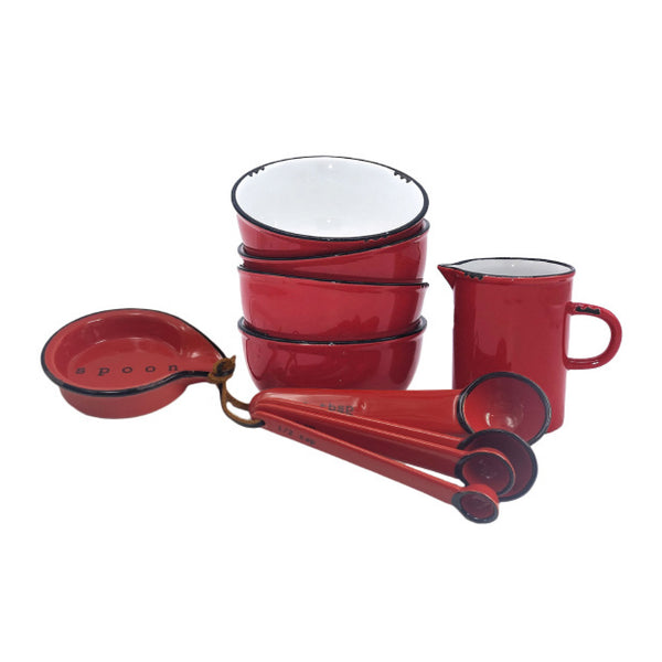 canvas home Tinware 7-Piece Prep Set- Red
