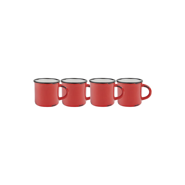 Canvas Home Tinware Espresso Mug In Red - Set Of 4