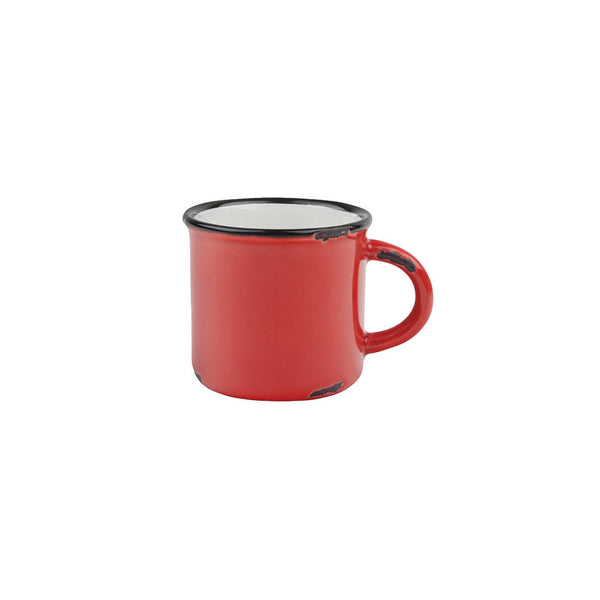 canvas home Tinware Espresso Mug in Red - Set of 4