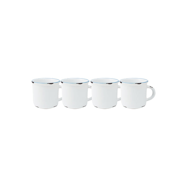 Canvas Home Tinware Espresso Mug In White - Set Of 4