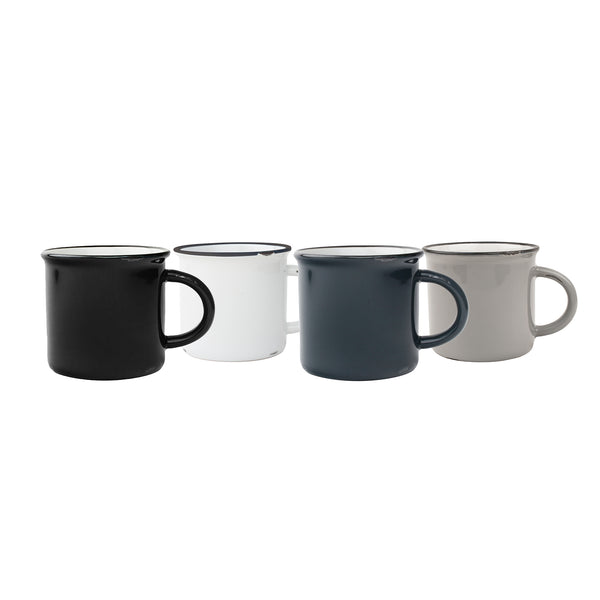 canvas home Tinware Mug Gift Set- Greyscale