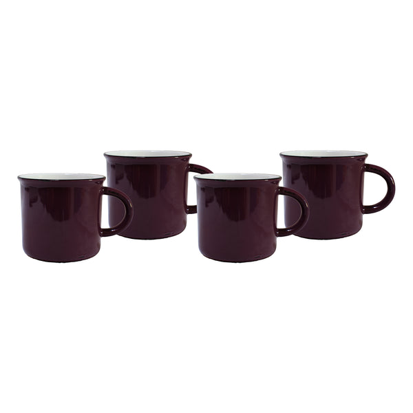 Canvas Home Tinware Mug In Plum - Set Of 4