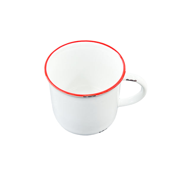 Canvas Home Tinware Mug In White/Red Rim - Set Of 4