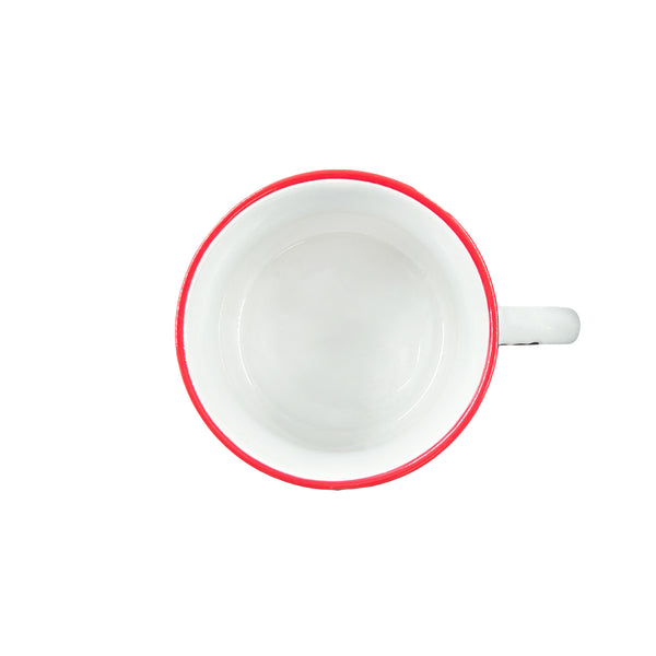 Canvas Home Tinware Mug In White/Red Rim - Set Of 4