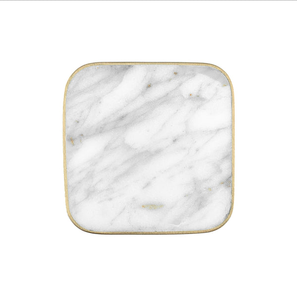 Canvas Home Verona White Marble Coaster Set