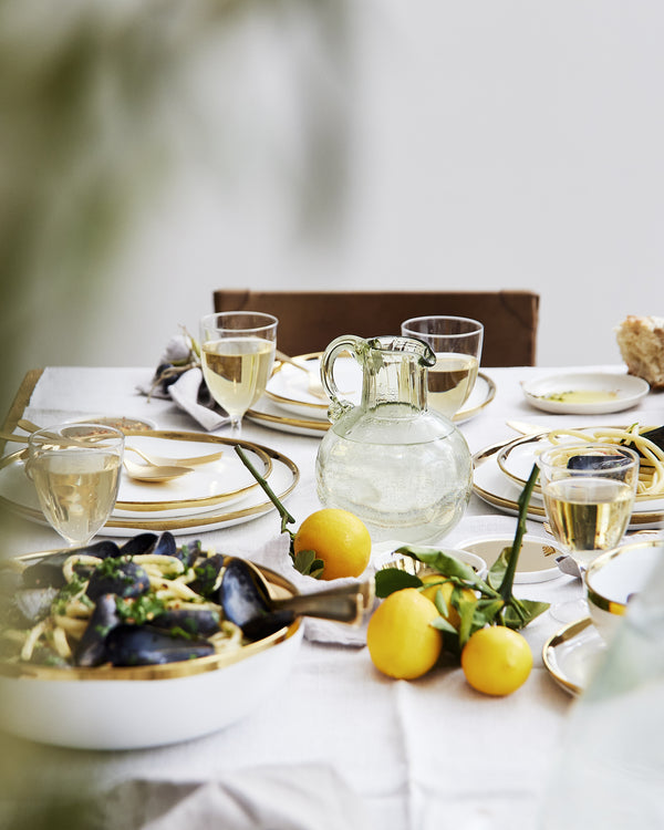 Canvas Home Dauville Gold Metallic Porcelain 20 Piece Dinnerware Set Service For 4
