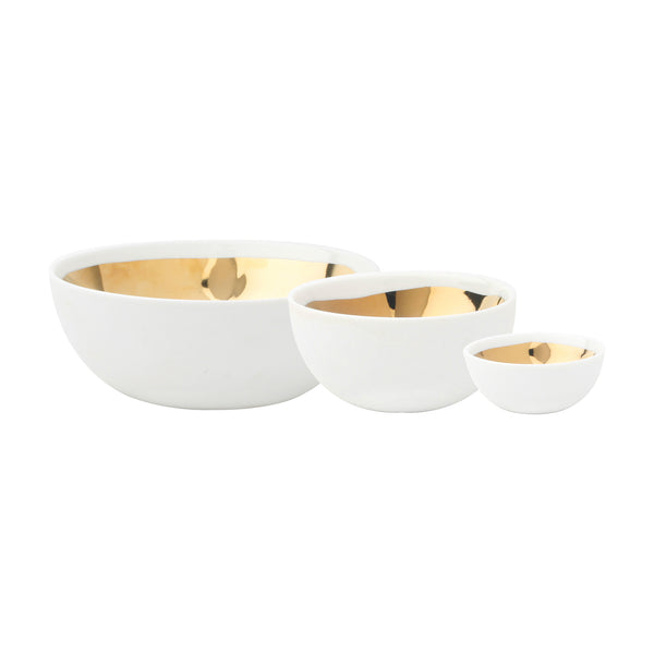Canvas Home Dauville Gold Metallic Porcelain Accented Bowls
