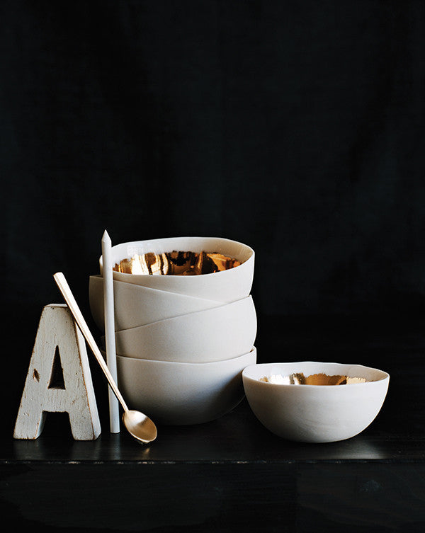 Canvas Home Dauville Gold Metallic Porcelain Accented Bowls