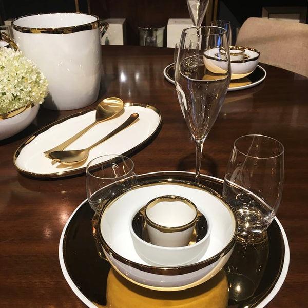 Canvas Home Dauville Gold Metallic Porcelain Charger Plate