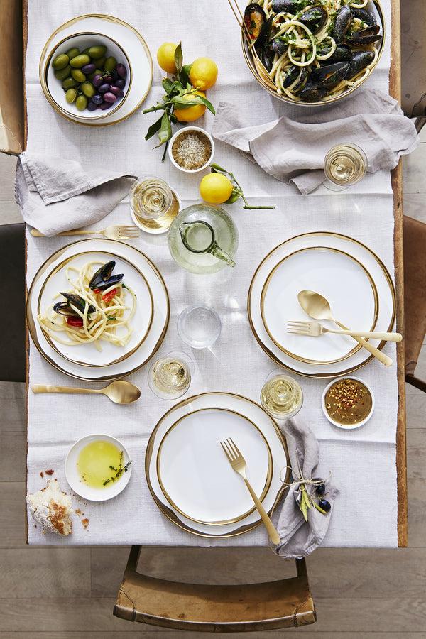 Canvas Home Dauville Gold Metallic Porcelain Coaster Set Of 4