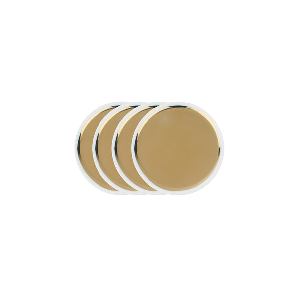 canvas home Dauville Gold Metallic Porcelain Coaster Set of 4