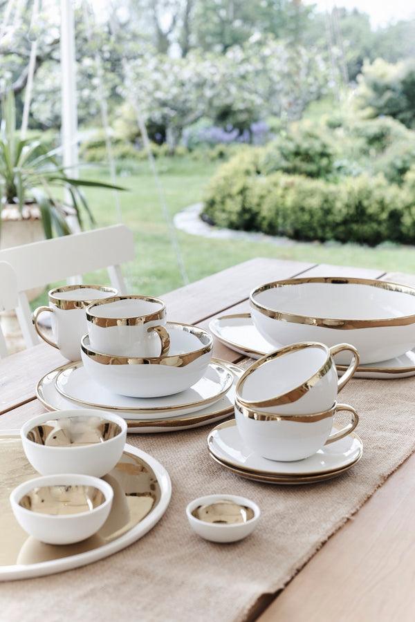 Canvas Home Dauville Gold Metallic Porcelain Cup & Saucer