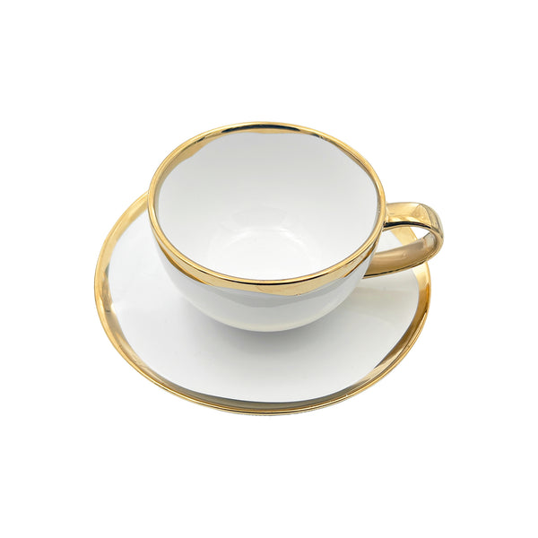 Canvas Home Dauville Gold Metallic Porcelain Cup & Saucer