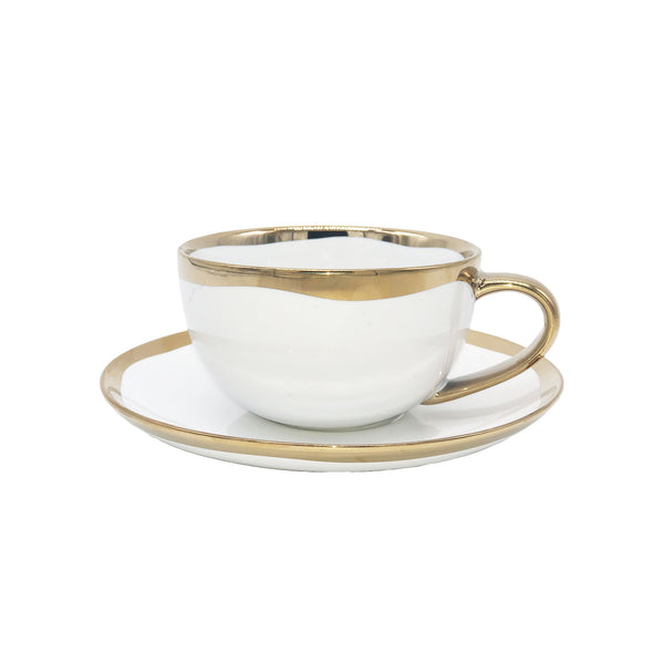canvas home Dauville Gold Metallic Porcelain Cup & Saucer