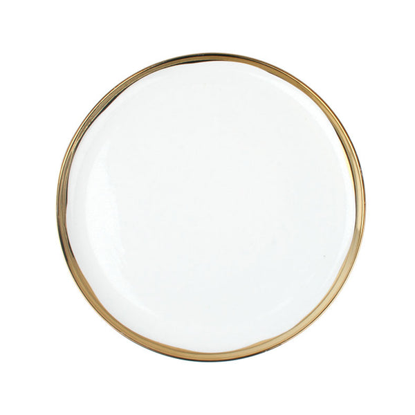 canvas home Dauville Gold Metallic Porcelain Dinner Plate Set of 4