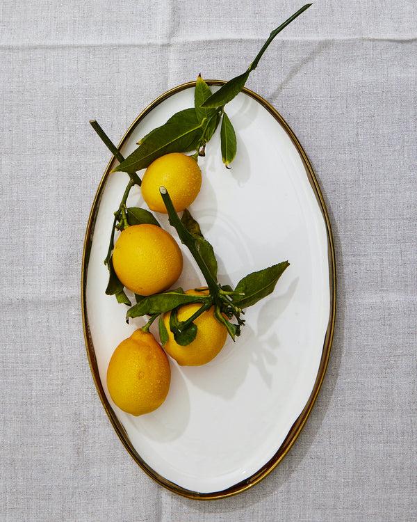 Canvas Home Dauville Gold Metallic Porcelain Platter