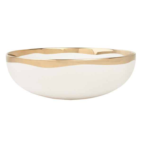 canvas home Dauville Gold Metallic Porcelain Serving Bowl