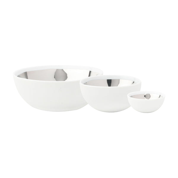 Canvas Home Dauville Platinum Metallic Porcelain Accented Bowls