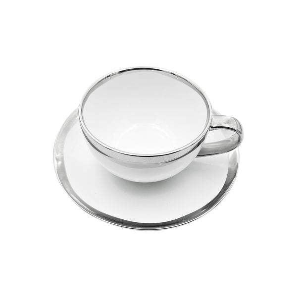 Canvas Home Dauville Platinum Metallic Porcelain Cup & Saucer