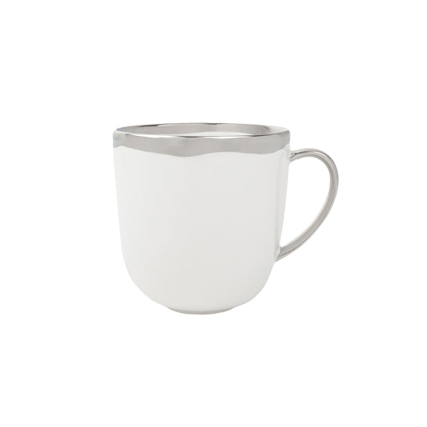 canvas home Dauville Platinum Metallic Porcelain Mug Set of 4