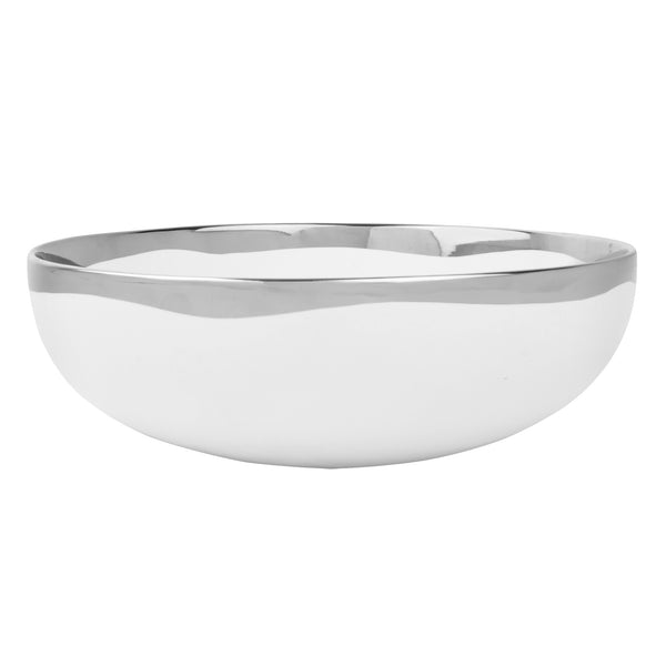 canvas home Dauville Platinum Metallic Porcelain Serving Bowl