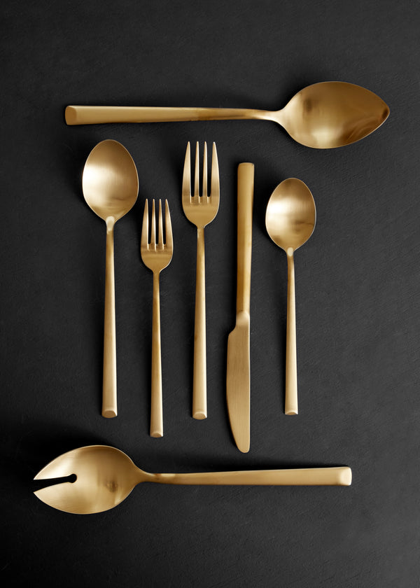 Canvas Home Ellsworth Matte Gold Stainless Steel Piece Salad Server Set