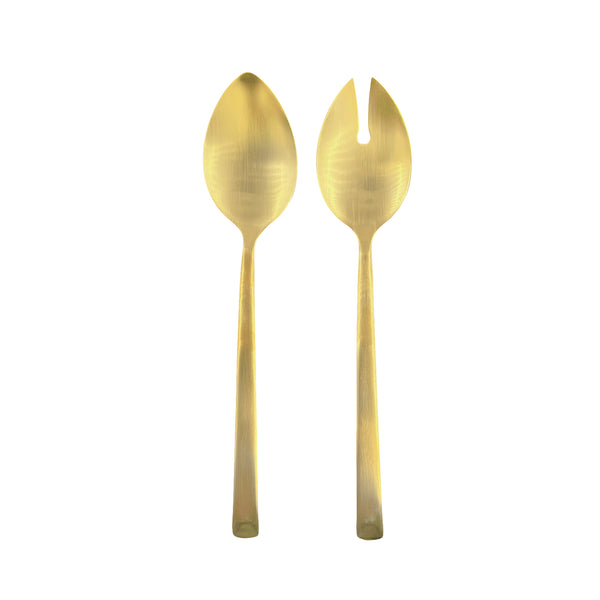 canvas home Ellsworth Matte Gold Stainless Steel Piece Salad Server Set
