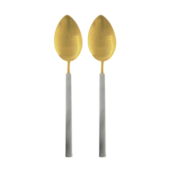 canvas home Hvar Matte Brushed Gold Stainless Steel 2 Piece Serving Spoon Set