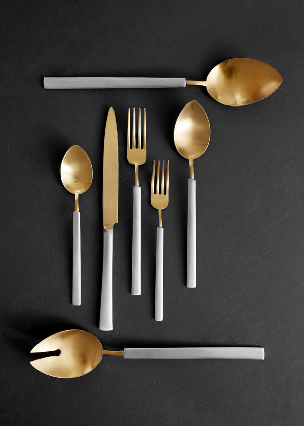 Canvas Home Hvar Matte Gold Stainless Steel 5 Piece Cutlery Set - Service For 1