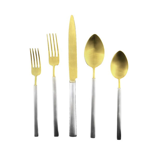 canvas home Hvar Matte Gold Stainless Steel 5 Piece Cutlery Set - Service for 1