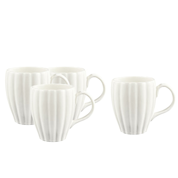 canvas home Lafayette Pearl White Stoneware Coffee Mug Set of 4
