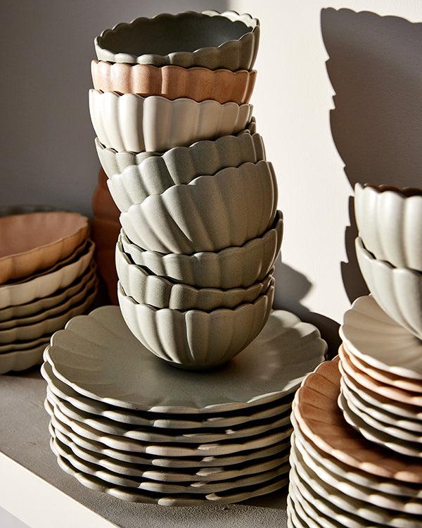 Canvas Home Lafayette Round Fog Stoneware Serving Bowl