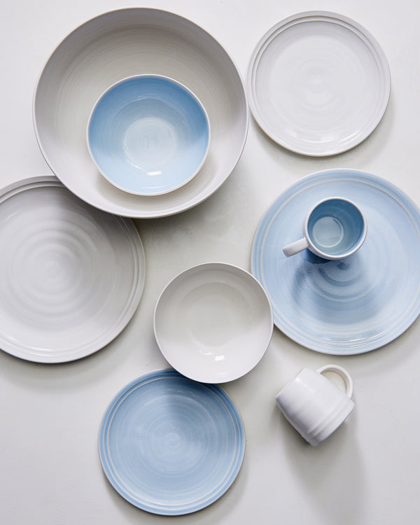 Canvas Home Lines Blue Stoneware 16 Piece Dinnerware Set Service For 4