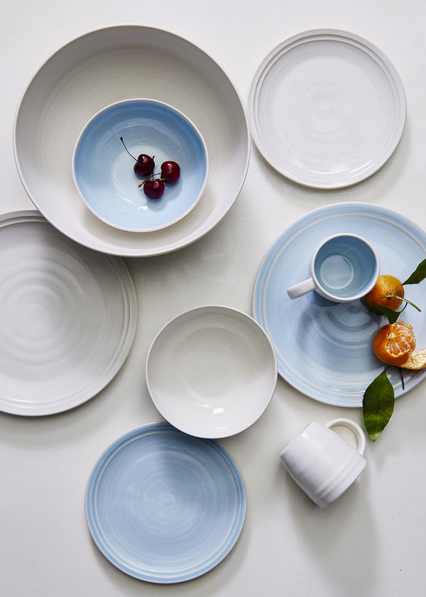 Canvas Home Lines White Stoneware 16 Piece Dinnerware Set Service For 4